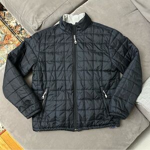 LL Bean Mens Quilted Puffer Jacket Black Full Zip Size M Reg